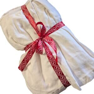 SOUTHERN LIVING! LUXE CREAM COTTON PEBBLY TEXTURED COTTON BEDSKIRT, SZ KG